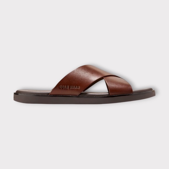 Cole Haan Men\'s Nantucket Cross Strap Sandals in Woodbury Brown-Java. C38146 main image 4